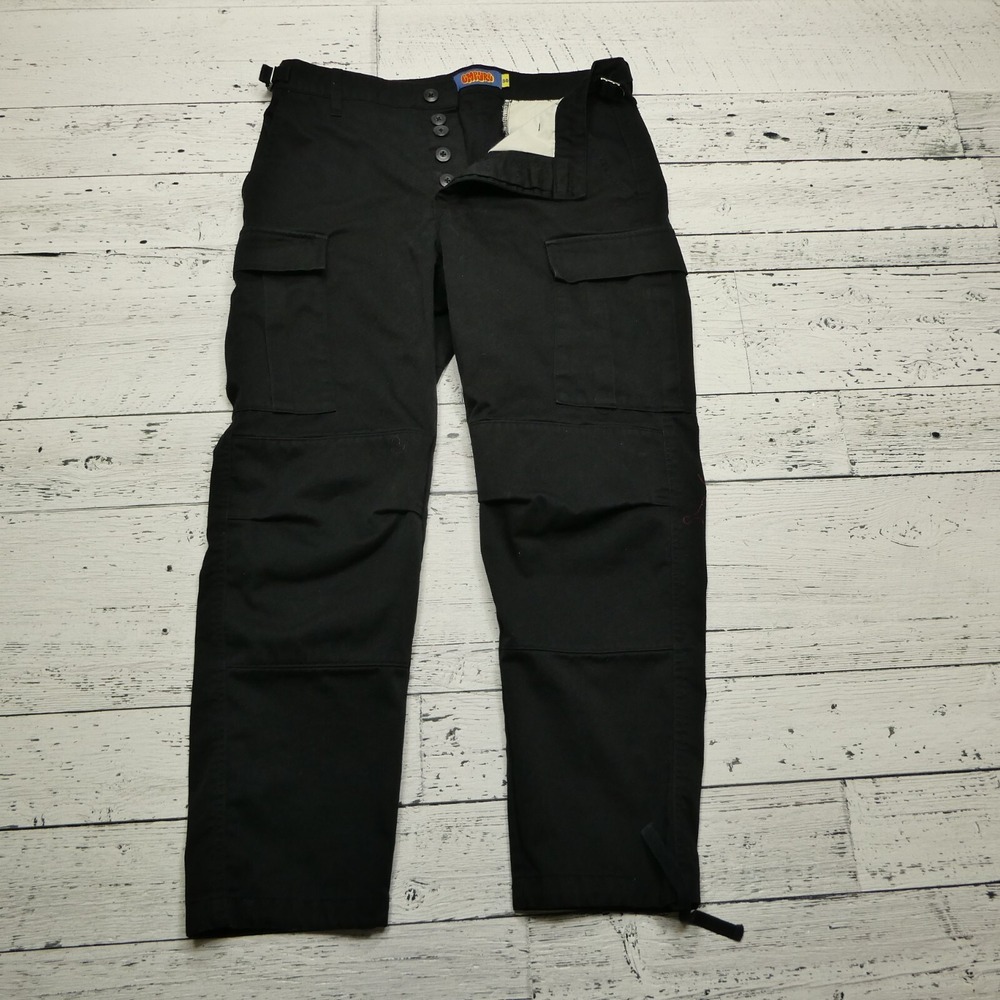 Empyre Cargo Pants Size 30 Black Cotton Zip Fly Relaxed Fit Skater Grunge